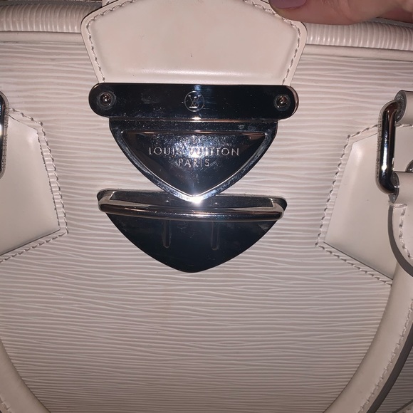 AUTHENTIC Louis Vuitton ivory bag purse bowling - Picture 4 of 15